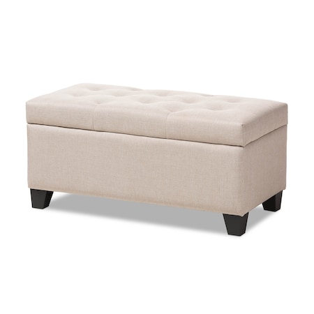 Baxton Studio Michaela Modern Beige Upholstered Storage Ottoman 146-8347